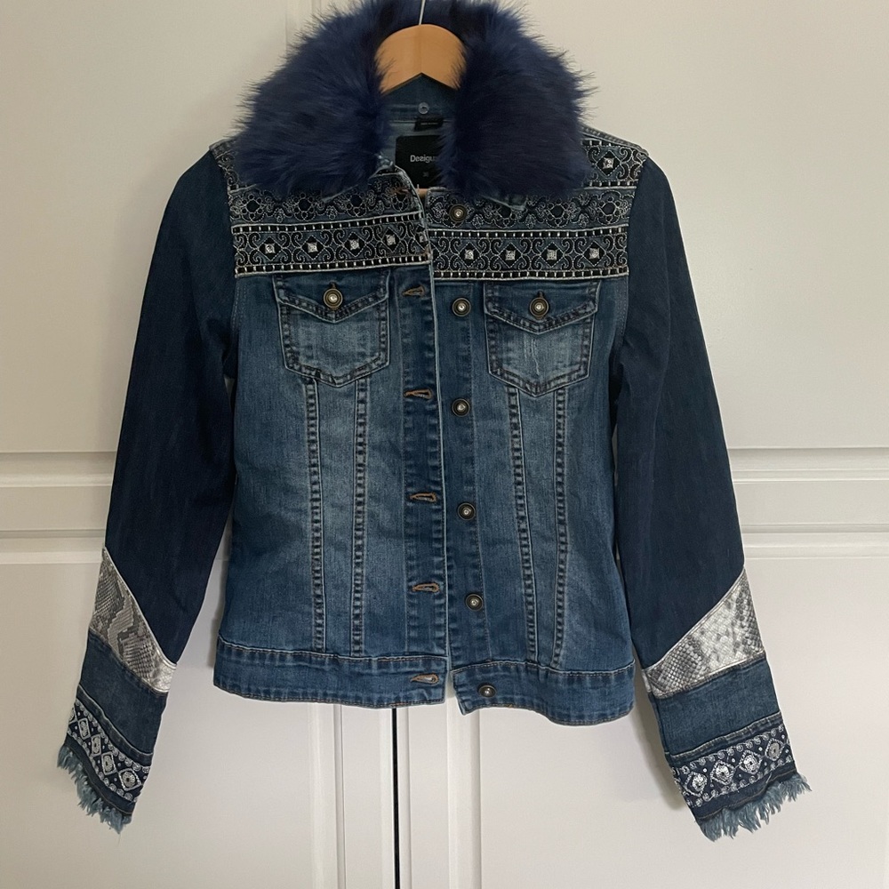 A Desigual jacket with faux fur collar